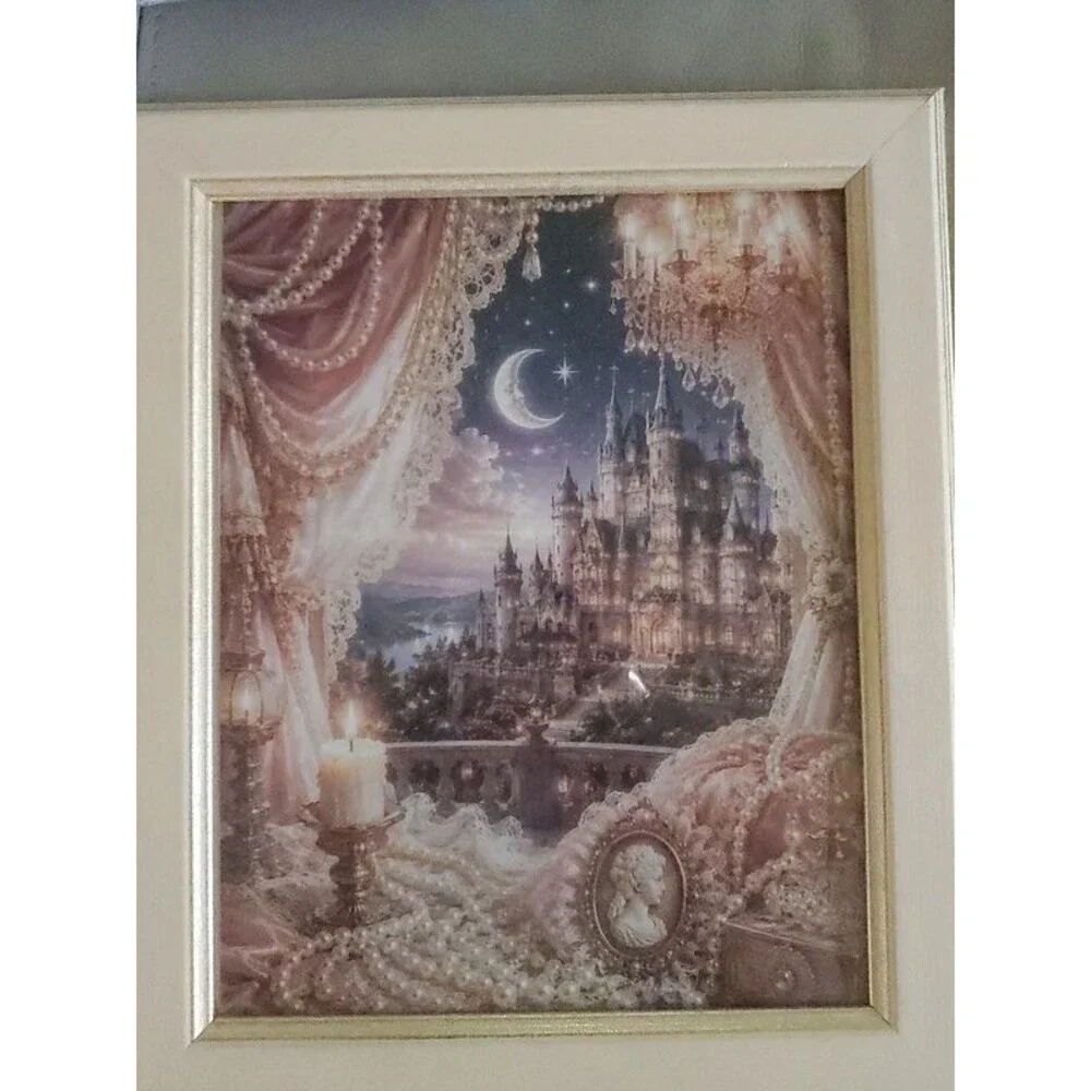 Victorian-Inspired Ivory & Gold Fairytale Castle Frame